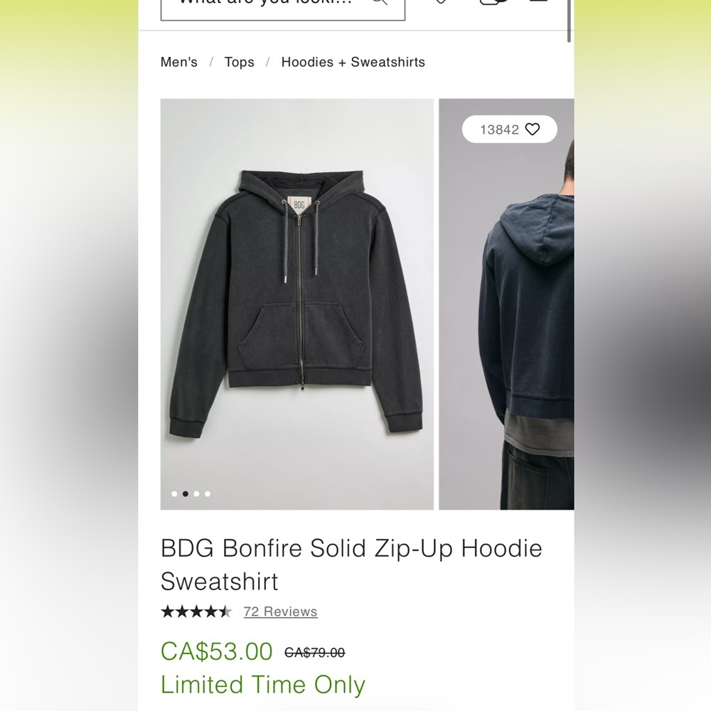 BDG Charcoal Hoodie Jacket